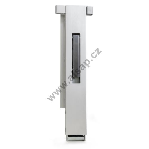 AL left rear pillar with flange, pocket, receiver, without sup.stand, anod., 400-600 mm