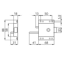 Lock 1331/zinc, 68x88mm (10546)