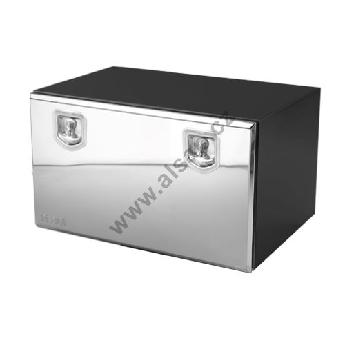 Stainless steel toolbox 1.5mm, 2x EUROINOX latch, gas struts, glossy, 800x600x600mm (7)
