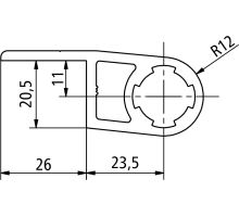 ALSAP rear doors hinge profile, anodised (1)