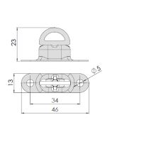 Swivel deck turnbuckle; brass, nickel (1)