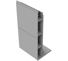 Bottom dropside profile 200mm, with base plate, HD, reinforced wall, E-Max - anodised