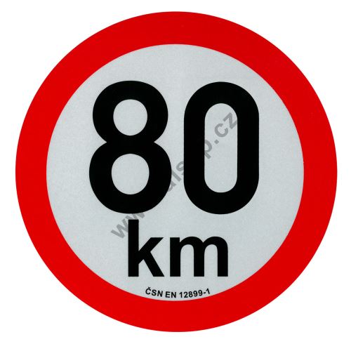 Reflective speed board 200 mm, sticker, ČSN EN 12899-1