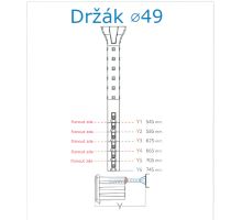 Držák bedny trubka BAWER, o49 easy L=595 mm, plastový (1)