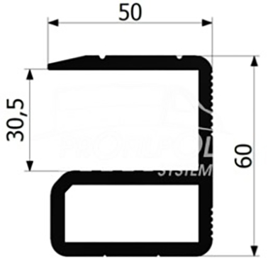 Lem nájezdu G 60x50mm pro profil 30mm, al