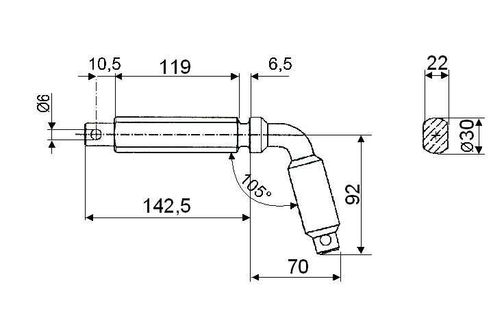 Kolík zajišťovací o 100mm, typ 1, serie 3000