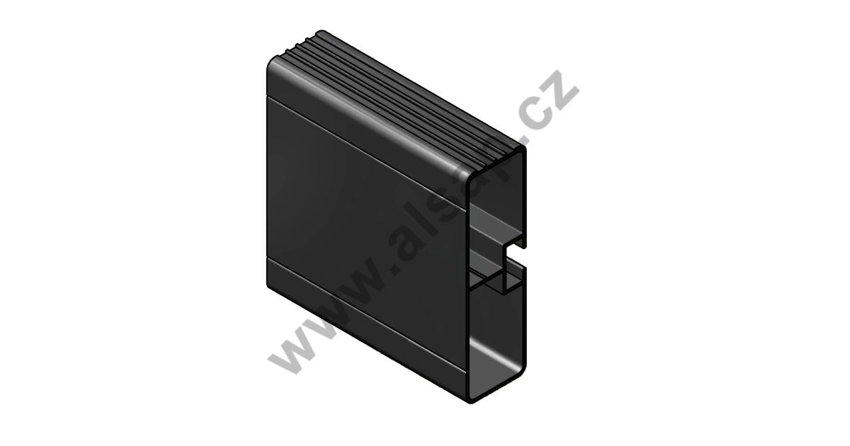 Profile of side underrun protection TL1210XX, 100/30 mm, BLACK anodised ...