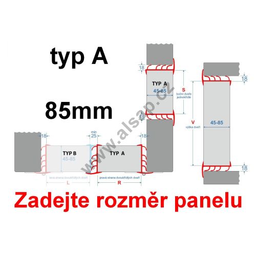 Svařované těsnění bočních / zadních dveří 85mm typ A do výšky 2,7m