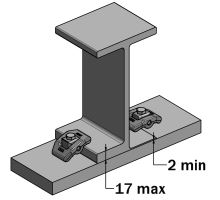 Steel clamp for frame 2-17 mm, 39.5x58 mm, o8.3 mm