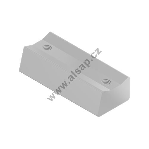Threaded plate for hinge, 113x46mm, 2xM12x85mm, aluminium