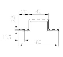 Omega profile for roof 25 mm 80/40 x 22.5, aluminum (1)