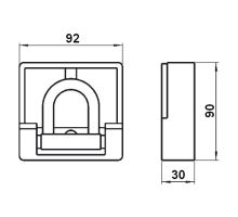 Oko upevňovací 2,5t 92x90x30mm - ocel, 2500 daN