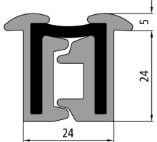 Hinge Tila, 24 mm, l=2400mm, anodised