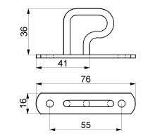 Solid sail shackle with nose h 30, a 55 mm, c 10/28 mm (1)