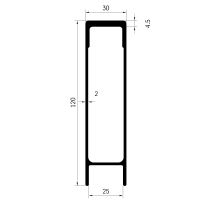Profile of dump truck side panel upper 30x120mm