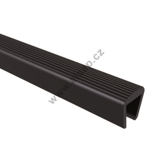 PVC edge/cover strip for tipper side 25/30mm, front bars, l=2.4m, soft PVC - black