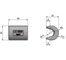 Mounting base for 4 t lashing ring, forged ST37-2 steel (1)