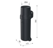 REEL document box 84 mm x 350 mm, black plastic (1)
