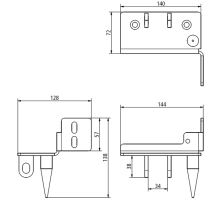 Mounting/connection kit CS12 + pillar CS12, front-right (1)