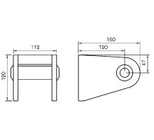 Set of cap + bearing fork 85x115x61mm with damping for pin 25/22, type 8000 (1)