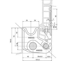 Hinge of tipper 955, hook 35 mm (291)
