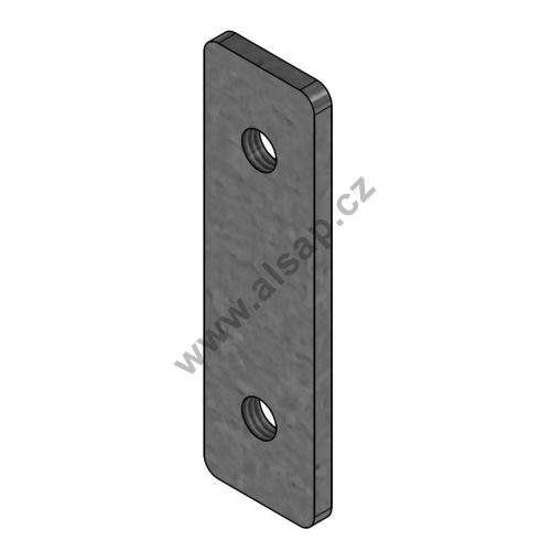 Threaded plate for CS12 couplings 130x38 mm - zinc (1)