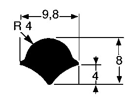 Těsnění zadních dvířek středové  (1,6 m)