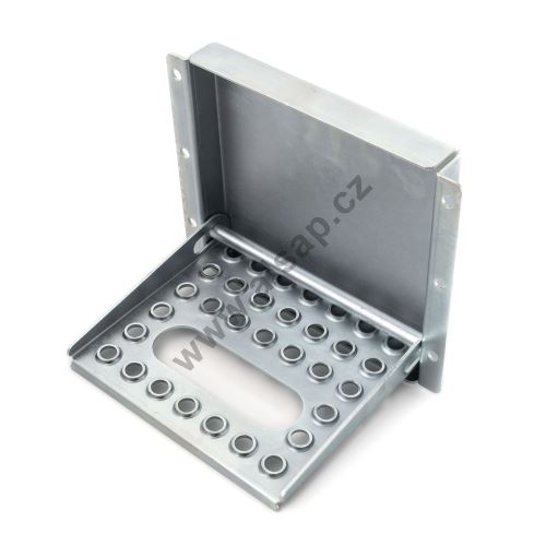 Step tread, snap-in for side panels, recessed 160x150mm - galvanized (2)