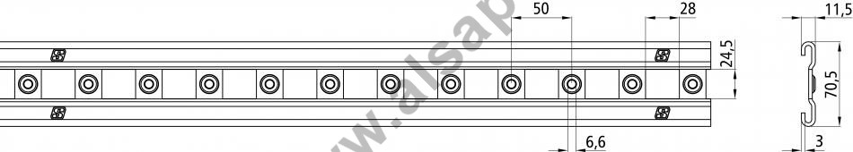 Horní vodící lišta zn. ocel pro čt. otvor 24,5 x 28 mm, pro GSP (1)