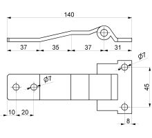 140mm side door hinge, stainless steel (1)