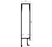 Top dropside profile 100 mm - aluminum