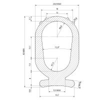 Omega seal for HP, EPDM, side 40 x 25mm, 70 shore, black, BS5 for platform (2)