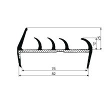 PVC seal 80mm gray/gray, 5 lips
