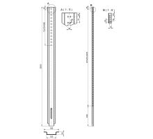 CS18 post 120 / 2950 mm, with pocket, without board holders, pre-drilled (2)