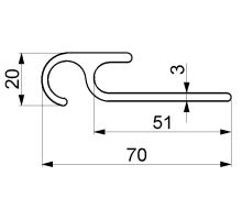 Front profile for tensioning tarpaulin, 2 500 - 6 200 mm (1)