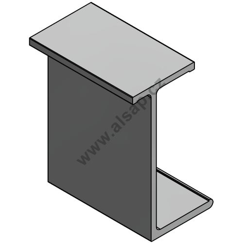 Subframe profile T, 130 mm, reinforced HD (heavy-duty), (aluminium/anodised)