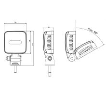 LED reversing light, 116 x 76 mm, cable (5)