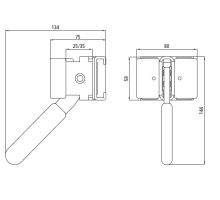 Clamping bracket for a cart, suitable for rail 730170, range 45, 35, 25 mm, steel (4)